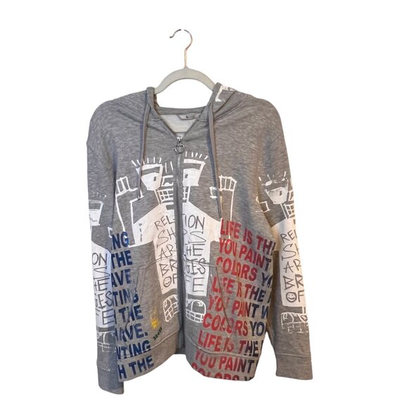 Snowmilk Tops - Snowmilk Streetwear Grey Zip Up Hoodie with Original Snowmilk Design
